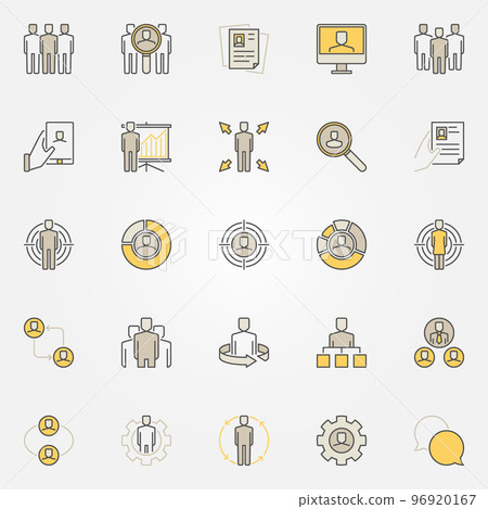 Colorful human resources icons Colorful human resources icons 96920167
