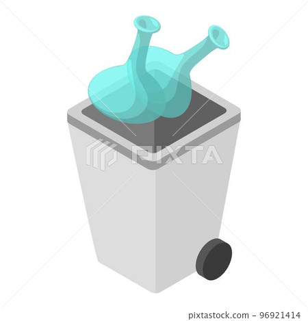 Glass waste icon. Isometric illustration of glass waste vector icon for web Glass waste icon. Isometric illustration of glass waste vector icon for web 96921414