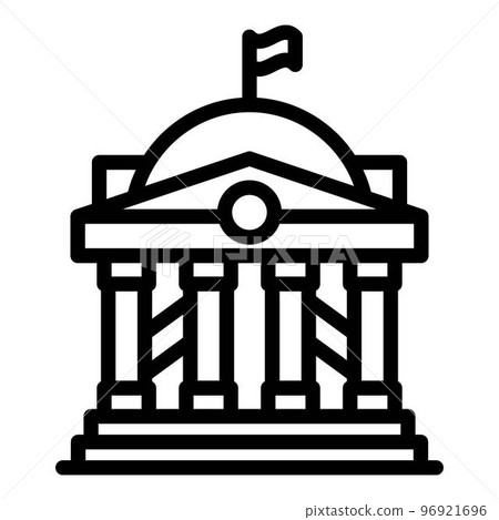 Palace parliament icon. Outline palace parliament vector icon for web design isolated on white background 96921696