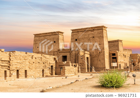 The Temple of Isis from Philae, forecourt view, Agilkia Island, Aswan, Egypt The Temple of Isis from Philae, forecourt view, Agilkia Island, Aswan, Egypt 96921731