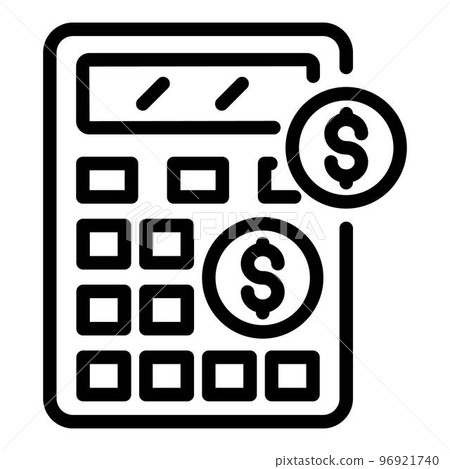 Allowance money calculator icon. Outline allowance money calculator vector icon for web design isolated on white background Allowance money calculator icon. Outline allowance money calculator vector icon for web design isolated on white background 96921740