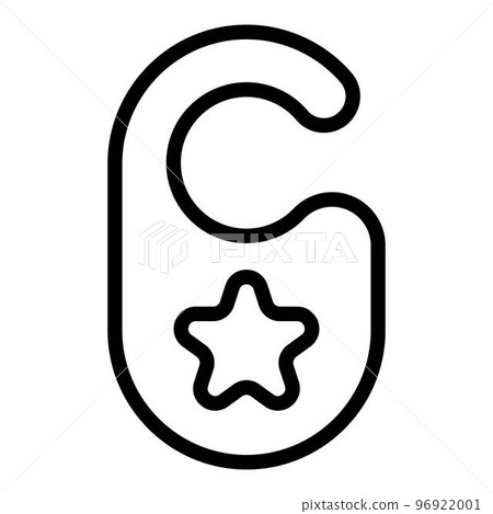 Door tag dressing room icon. Outline door tag dressing room vector icon for web design isolated on white background Door tag dressing room icon. Outline door tag dressing room vector icon for web design isolated on white background 96922001