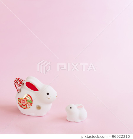 New Year material. zodiac rabbit. Rabbit on pink background. New Year material. zodiac rabbit. Rabbit on pink background. 96922210