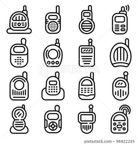 Baby monitor icons set. Outline set of baby monitor vector icons for web design isolated on white background Baby monitor icons set. Outline set of baby monitor vector icons for web design isolated on white background 96922285