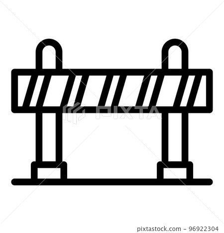 Road barrier icon. Outline road barrier vector icon for web design isolated on white background Road barrier icon. Outline road barrier vector icon for web design isolated on white background 96922304