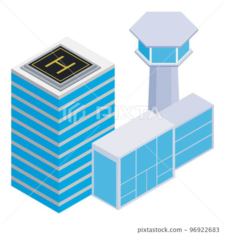 Air infrastructure icon. Isometric illustration of air infrastructure vector icon for web Air infrastructure icon. Isometric illustration of air infrastructure vector icon for web 96922683