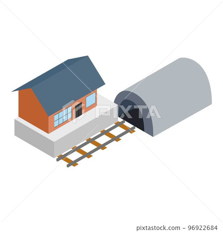 Railroad concept icon. Isometric illustration of railroad concept vector icon for web Railroad concept icon. Isometric illustration of railroad concept vector icon for web 96922684
