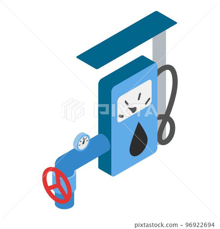 Gas station icon. Isometric illustration of gas station vector icon for web Gas station icon. Isometric illustration of gas station vector icon for web 96922694