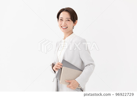 Business woman white background 96922729