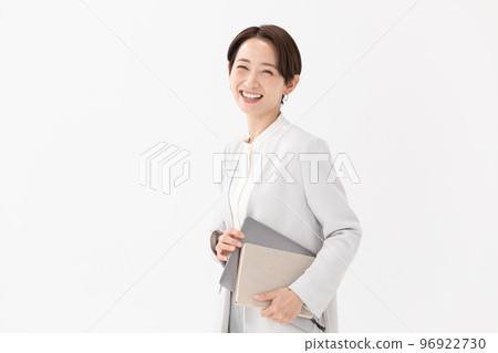 Business woman white background Business woman white background 96922730