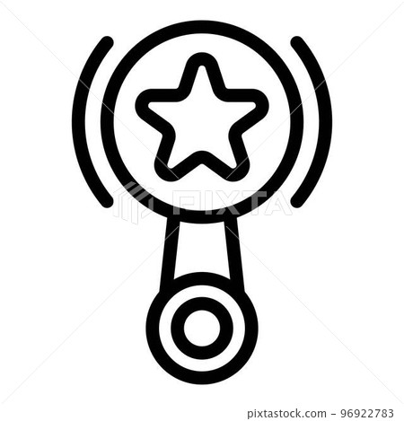 Baby rattle icon. Outline baby rattle vector icon for web design isolated on white background 96922783