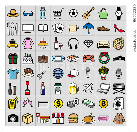 Mail order lifestyle icon set 96922829