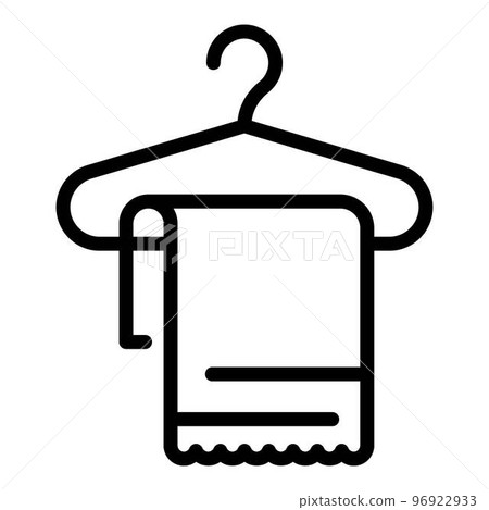Towel on hanger icon. Outline towel on hanger vector icon for web design isolated on white background Towel on hanger icon. Outline towel on hanger vector icon for web design isolated on white background 96922933