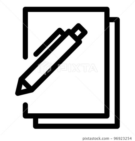 Files and pen icon. Outline files and pen vector icon for web design isolated on white background Files and pen icon. Outline files and pen vector icon for web design isolated on white background 96923254