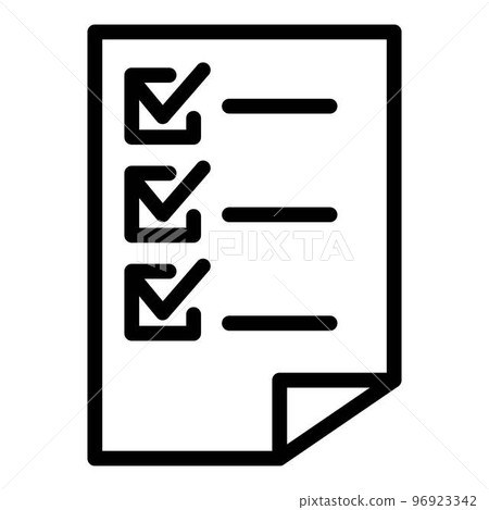 Checklist service icon. Outline checklist service vector icon for web design isolated on white background Checklist service icon. Outline checklist service vector icon for web design isolated on white background 96923342