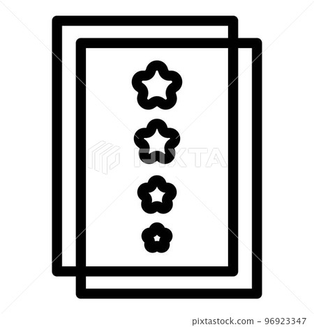 Five stars diplom icon. Outline five stars diplom vector icon for web design isolated on white background Five stars diplom icon. Outline five stars diplom vector icon for web design isolated on white background 96923347