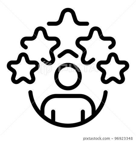 Five stars service icon. Outline five stars service vector icon for web design isolated on white background Five stars service icon. Outline five stars service vector icon for web design isolated on white background 96923348