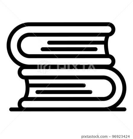 Inclusive education book stack icon. Outline inclusive education book stack vector icon for web design isolated on white background 96923424