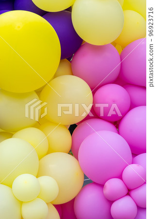 Bright and colorful air balloons as abstract background. colored balloons, celebrating Bright and colorful air balloons as abstract background. colored balloons, celebrating 96923716