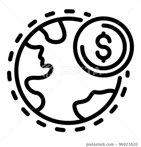 Global restructuring icon. Outline global restructuring vector icon for web design isolated on white background 96923820