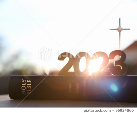 2023 new year rising sun and sunrise and cross of jesus christ and holy bible 2023 new year rising sun and sunrise and cross of jesus christ and holy bible 96924860