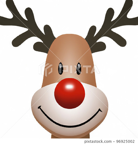 Rudolph the Red-nosed Reindeer illustration, Christmas concept Generative AI 96925002