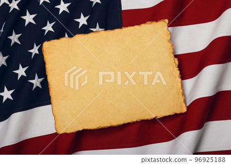 Vintage paper on US American flag 96925188