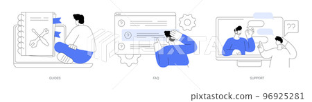 Customer help service abstract concept vector illustrations. Customer help service abstract concept vector illustrations. 96925281
