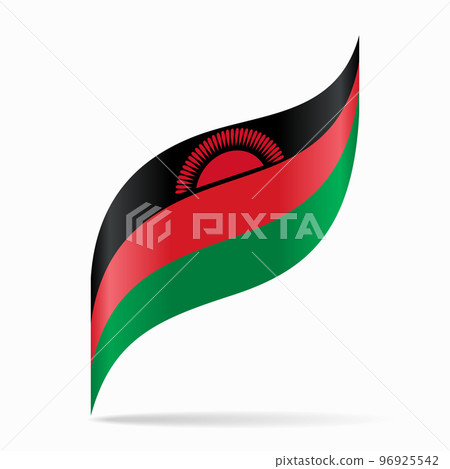 Malawian flag wavy abstract background. Vector illustration. 96925542