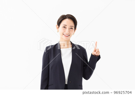 指著姿勢的女人照片素材 96925704