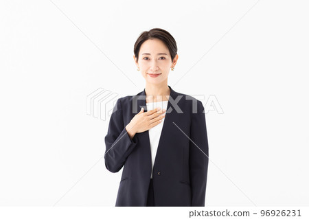 Woman in auto pose photo material 96926231