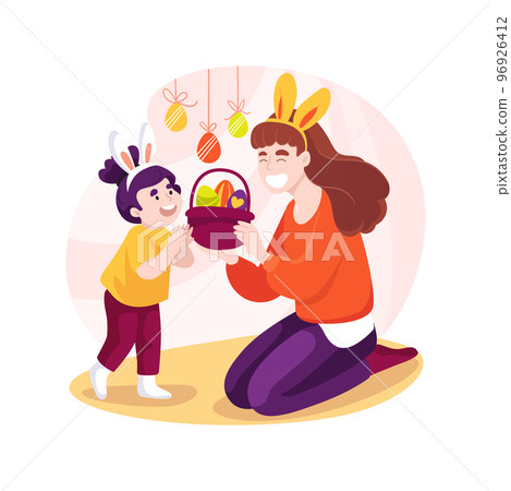 Easter basket isolated cartoon vector illustration. Easter basket isolated cartoon vector illustration. 96926412