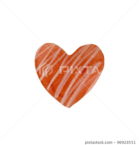 Light red textured heart watercolor hand drawn 96928551