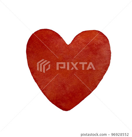 Deep red heart a watercolor illustration isolated. 96928552