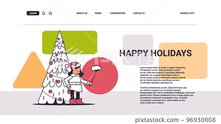 elf in uniform taking selfie photo on smartphone camera girl santa helper celebrating happy new year christmas holidays greeting card elf in uniform taking selfie photo on smartphone camera girl santa helper celebrating happy new year christmas holidays greeting card 96930008