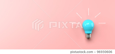 Idea light bulb - Flat lay - 3D 96930606