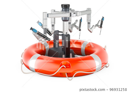 Robotic surgical system with lifebelt, 3D rendering 96931258