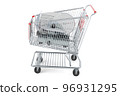Shopping cart with slicing machine, 3D rendering 96931295