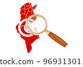 Tunisia under magnifying glass, analysis concept, 3D rendering 96931301