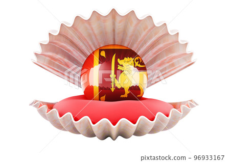 Travel in Sri Lanka, concept. Pearl with Sri Lankan flag inside seashell, 3d rendering Travel in Sri Lanka, concept. Pearl with Sri Lankan flag inside seashell, 3d rendering 96933167
