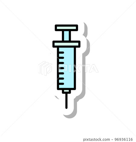 mini sticker medical icon syringe 96936116