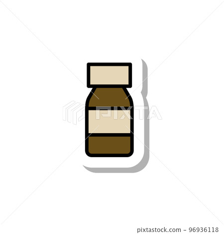 mini sticker medical icon vaccine container vial mini sticker medical icon vaccine container vial 96936118