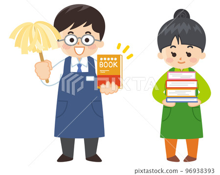 Male and female bookstore clerk bookstore Male and female bookstore clerk bookstore 96938393