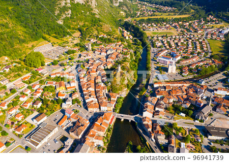Aerial view of Tarascon-sur-Ariege Aerial view of Tarascon-sur-Ariege 96941739