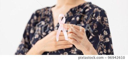 Pink ribbon woman 96942610