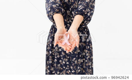 Pink ribbon woman 96942624