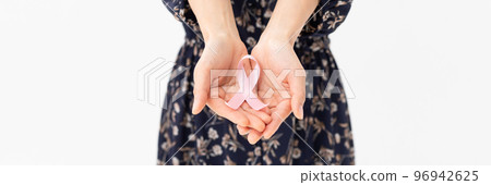 Pink ribbon woman 96942625