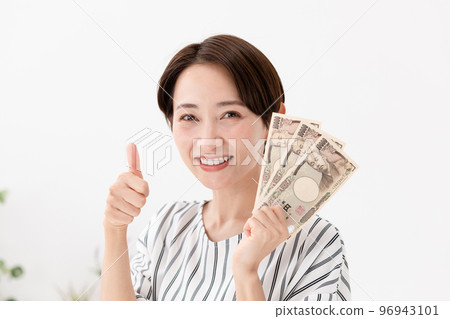 A woman with money A woman with money 96943101