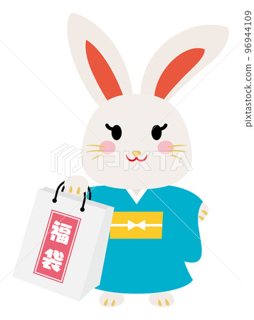 Usagi in the Year of the Rabbit with a lucky bag 96944109