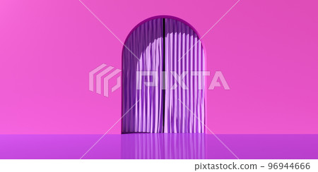 Curtain with an arch - minimal design - 3D 96944666